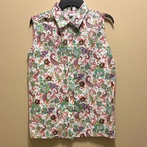 Floral Paisley Sleeveless Blouse